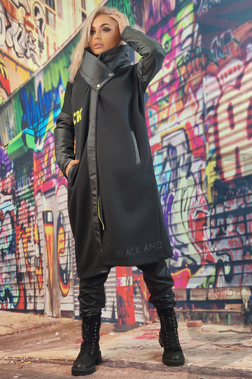 Geaca Fashion lunga din material impermeabil D853-1