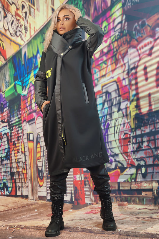Geaca Fashion lunga din material impermeabil D853-1