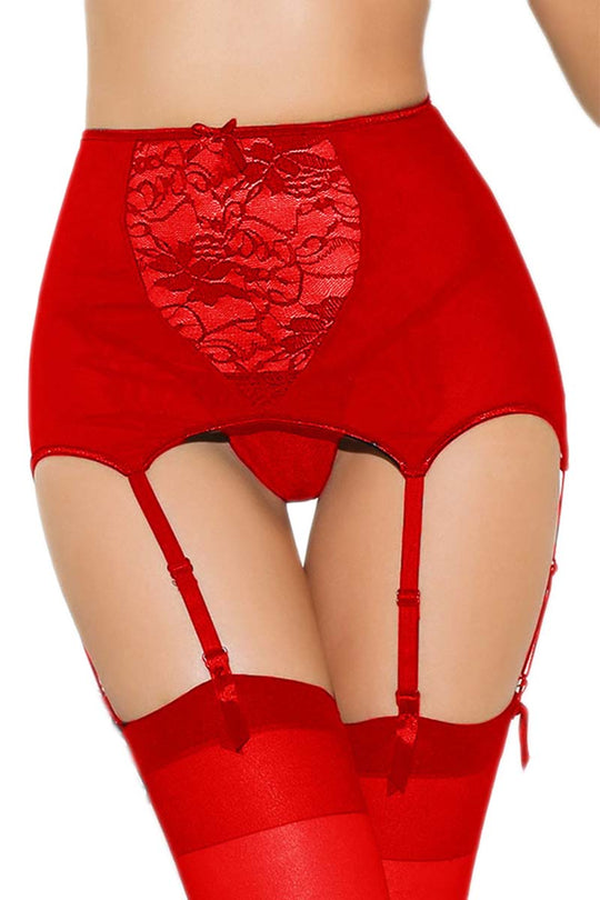 Portjartier sexy cu talie inalta si jartiere GS797-3