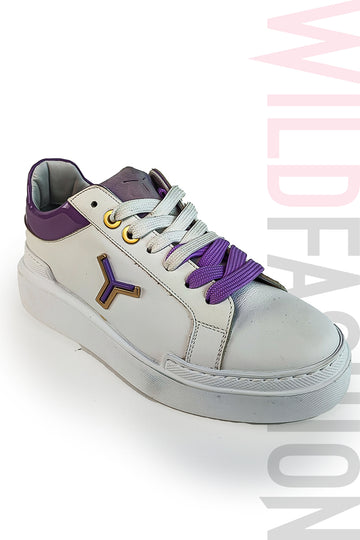 Adidasi casual DAVI din piele naturala cu doua seturi de sireturi CH40-21011