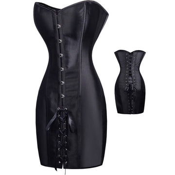 K260-1B Rochie tip corset cu snur in fata