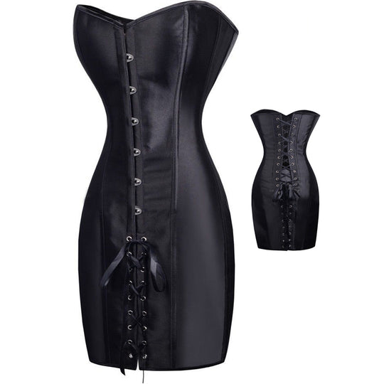 K260-1B Rochie tip corset cu snur in fata