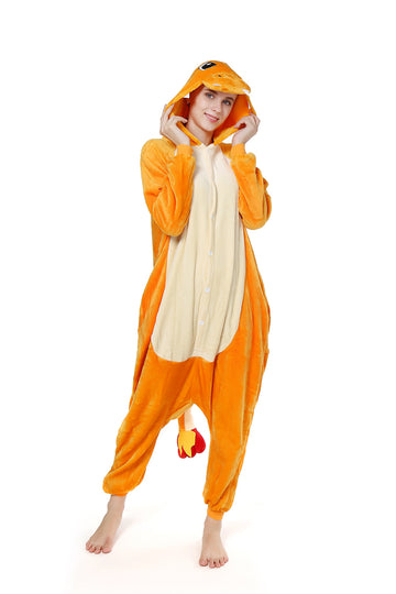 Pijama pufoasa kigurumi cu model Fire Dragon PJM47-19