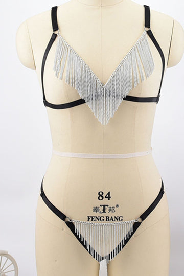Set 2 piese ham fetish din benzi elastice reglabile Q587-1
