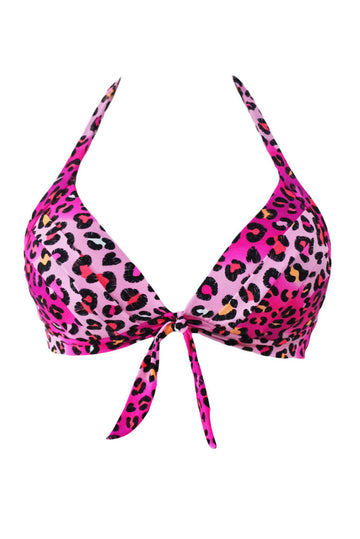 Sutien de baie cu imprimeu leopard si aspect legat intre cupe SW1090-99