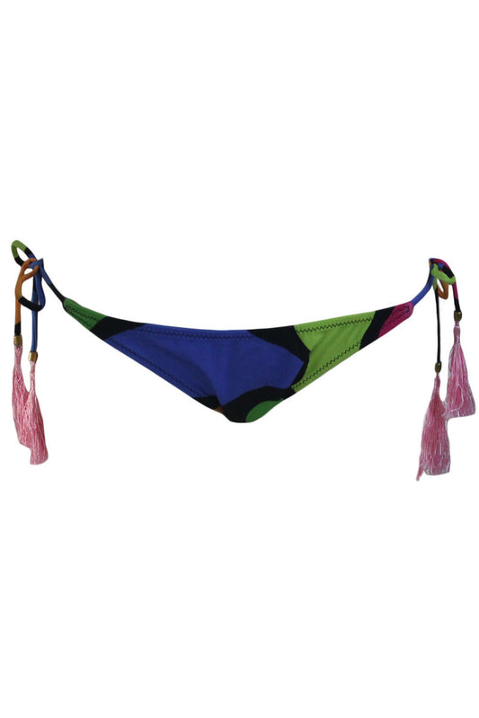 Slip de baie cu imprimeu si snur cu ciucuri pe laterale SW1131-4